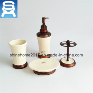 Hot Sell New Pattern White Ceramic and Metal Bathroom Accessories