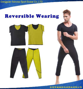 Men Neoprene Ultra Sweat Tops and Pants Bodysuit Hot Shapers